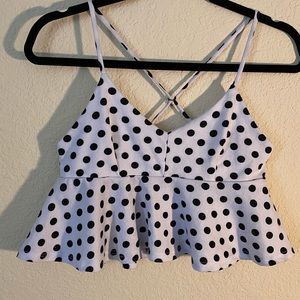 Black & White PolkaDot Crop Top